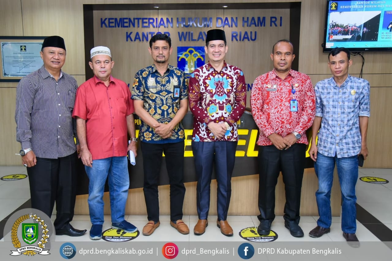 Bapemperda bersama Pimpinan DPRD Bengkalis Kordinasi ke Kanwil Kemenkumham Riau