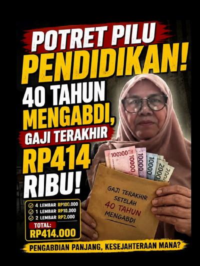 Viral Gaji Terakhir Guru Honorer Rp414 Ribu, Bu Ijah Tutup Pengabdian 40 Tahun dengan Haru