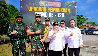 Pembukaan TMMD ke-128, Bupati Kasmarni: Wujud Nyata Kemanunggalan TNI dengan Rakyat, Perkuat Semangat Gotong Royong 