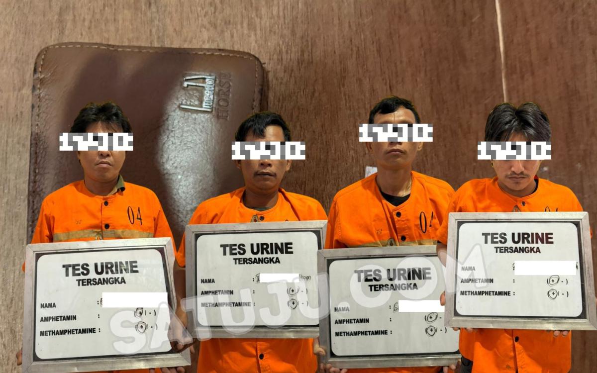 Polres Bengkalis Ungkap Kasus Sabu di Bathin Solapan, Empat Pria Diamankan Termasuk Terduga Perantara Narkoba