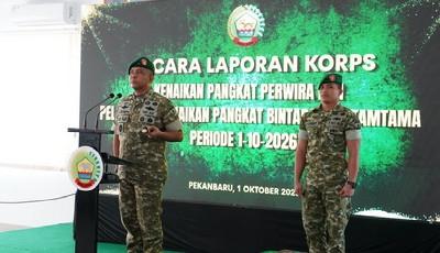 Kenaikan Pangkat Prajurit TNI, Danrem 031/WB Tekankan Tanggung Jawab