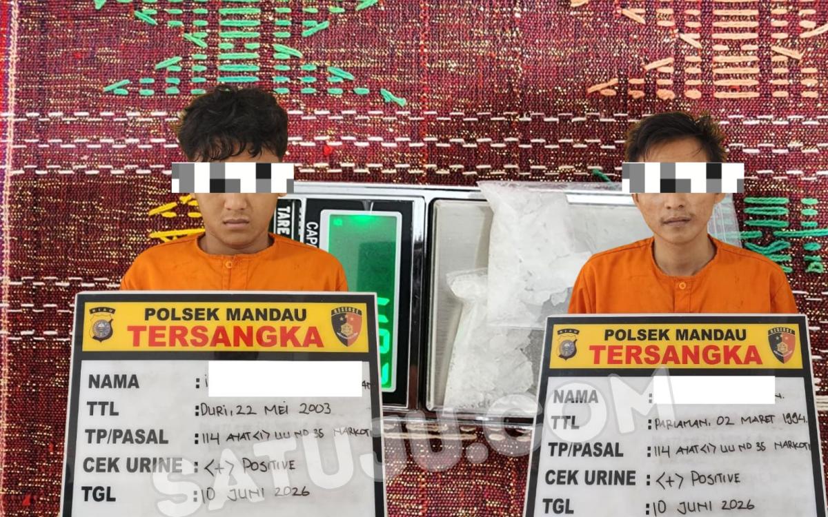 Dua Pria Ditangkap, Polsek Mandau Ungkap Kasus Sabu di Gajah Sakti