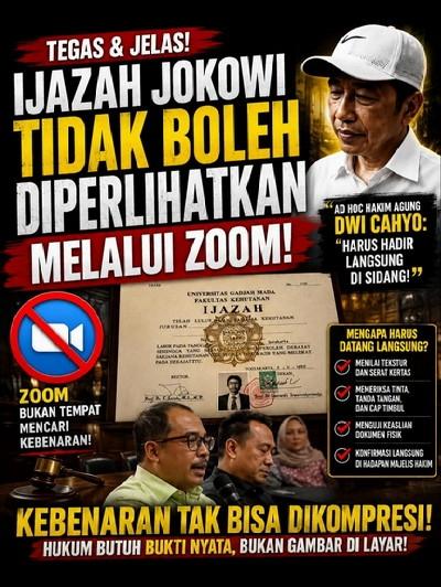 Sidang Ijazah Jokowi Dinilai Tak Bisa Dibuktikan Lewat Zoom, Ini Alasannya