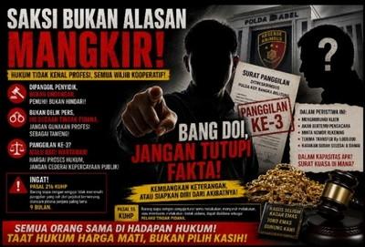 Bang Doi Masih Saksi, Kuasa Hukum Neli Desak Polda Babel Dalami Perannya