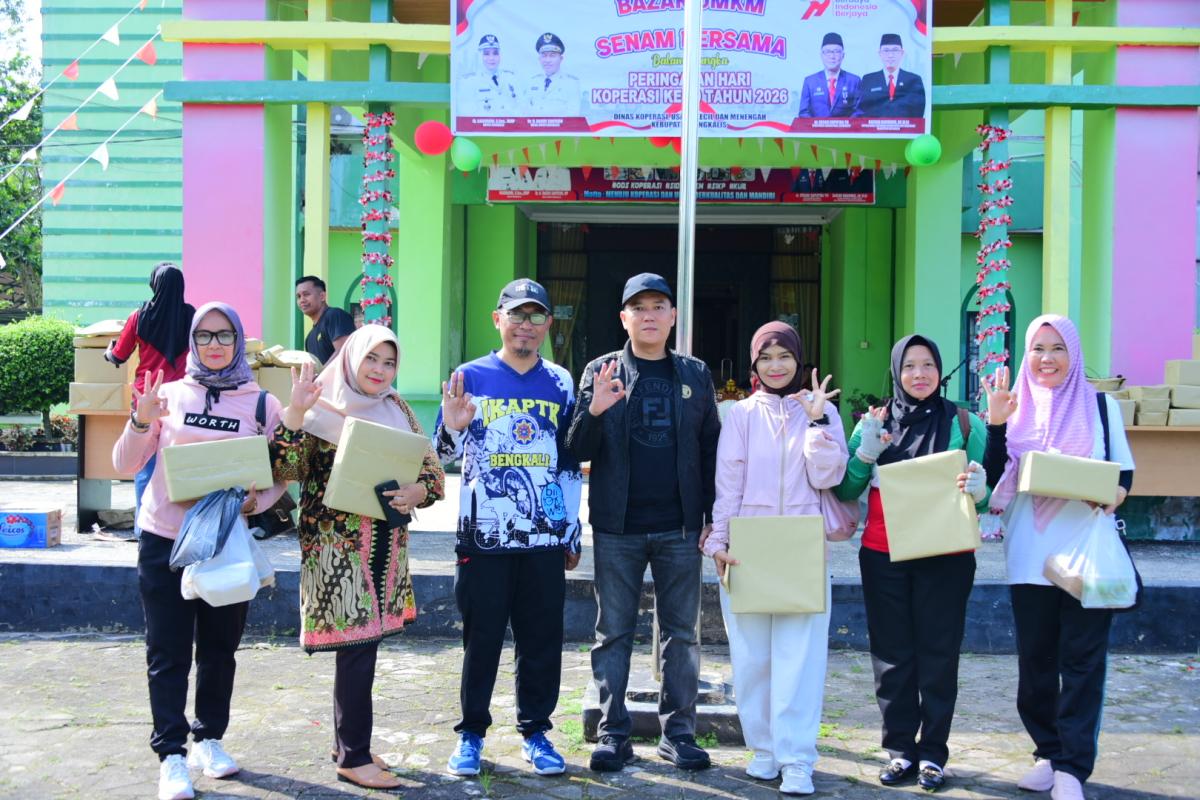 Peringati Hari Koperasi ke-79, Dinas Koperasi Bengkalis Gelar Bazar UMKM dan Senam Bersama