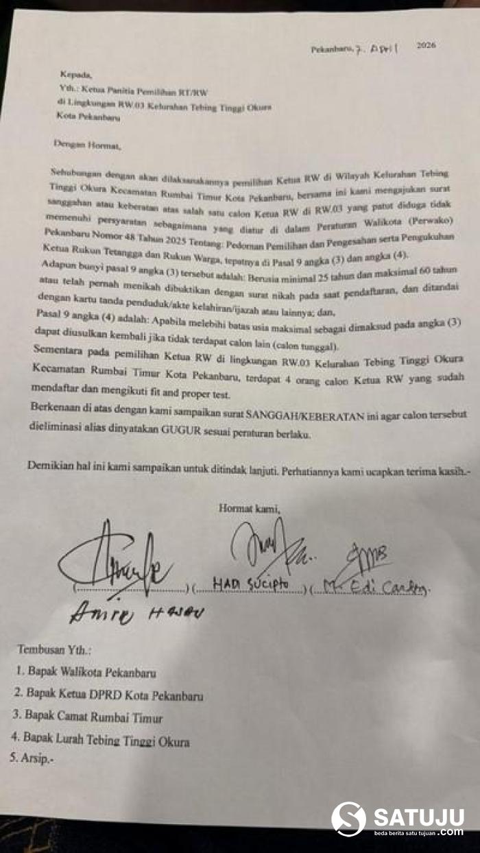 Diduga Langgar Perwako, Warga Ajukan Sanggahan Terhadap Calon Ketua RW di Tebing Tinggi Okura