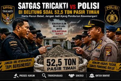 52,5 Ton Pasir Timah di Belitung, Satgas Tricakti dan Polisi Bersitegang
