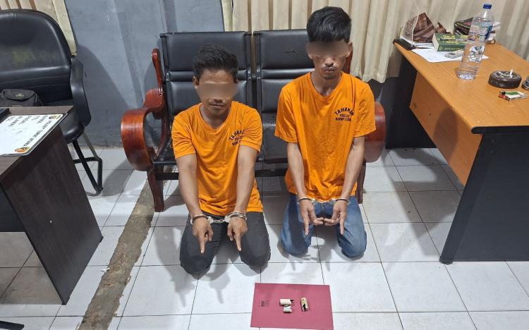 Polsek Rupat Utara Ringkus Dua Pelaku Teror Senapan Angin, Hasil Tes Urin Positif Sabu