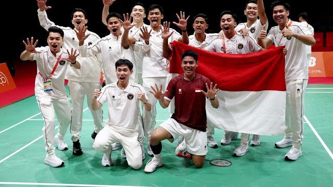 Dramatis! Indonesia Raya Berkuman­dang di Asian Games 2026, Tim Bulu Tangkis Putra Raih Emas