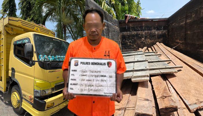Satu Pelaku Diamankan, Polres Bengkalis Kembali Ungkap Kasus Illegal Logging di Siak Kecil