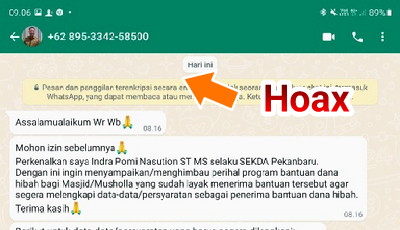 Lagi! Penyebar Hoax Catut Nama Sekda Kota Pekanbaru, IPN; Jangan Ditanggapi