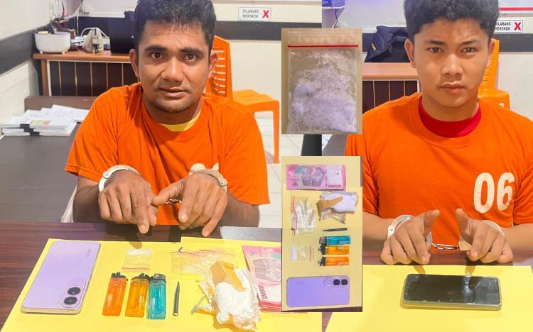 Polsek Bukit Batu Ungkap Kasus Sabu, Dua Tersangka Diamankan di Dumai dengan Barang Bukti 1,03 Gram