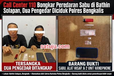 Call Center 110 Bongkar Peredaran Sabu di Bathin Solapan, Dua Pengedar Diciduk Polres Bengkalis