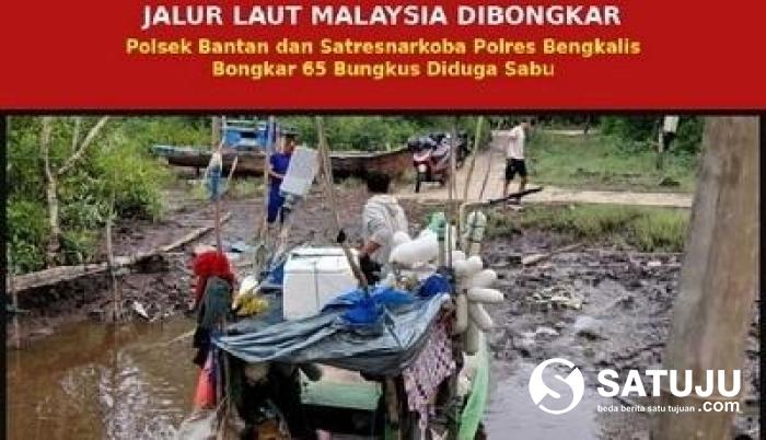 Polsek Bantan-Satresnarkoba Polres Bengkalis Bongkar Jalur Sabu Malaysia, 65 Bungkus Disita