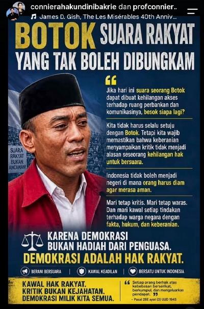 Connie Rahakundini Bela Botok: “Kritik Bukan Kejahatan”