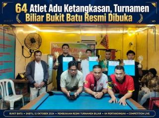 64 Atlet Adu Ketangkasan, Turnamen Biliar Bukit Batu Resmi Dibuka
