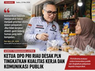 Peri Akri Soroti Pemadaman Listrik PLN di Riau, Desak Evaluasi Humas dan Pelayanan