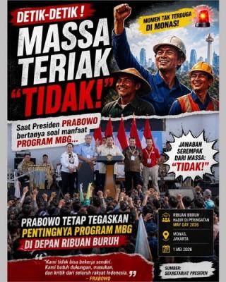 Teriakan "Tidak" di Monas: Ketika May Day Menguji Janji Prabowo Subianto
