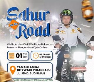 Wako Agung Nugroho Gelar Sahur on The Road Bersama 1.500 Driver Ojol di Lapangan Purna MTQ