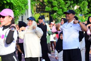 Ribuan Warga Meriahkan Senam Bersama dan Pemeriksaan Kesehatan Gratis Sempena HUT ke-514 Bengkalis