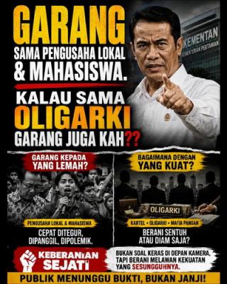 Ketegasan Andi Amran Sulaiman Dipertanyakan, Berani Hadapi Oligarki Pangan?