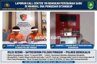 Laporan Call Center 110 Bongkar Peredaran Sabu di Mandau, Dua Pengedar Ditangkap