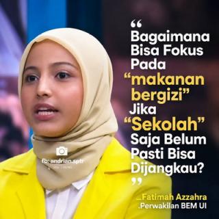 Debat Program Makan Bergizi, Fatimah BEM UI Sentil Prioritas Pemerintah
