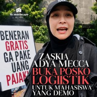 Zaskia Adya Mecca Dirikan Posko Logistik di Demo Mahasiswa Bundaran HI