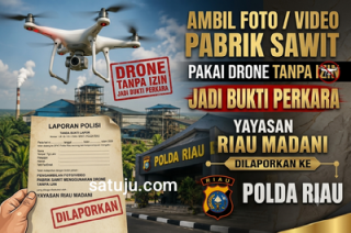 Drone Tanpa Izin Jadi Bukti Perkara, Yayasan Riau Madani Dilaporkan ke Polda Riau