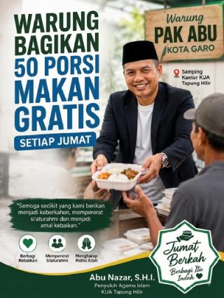 Warung Pak Abu Bagikan 50 Porsi Makan Gratis Setiap Jumat