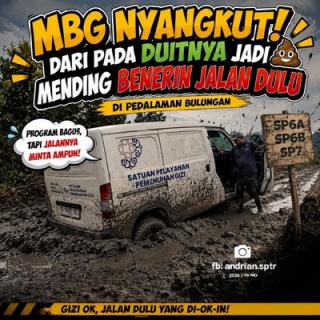 Mobil MBG Terjebak Lumpur di Bulungan, Warga Soroti Jalan Rusak