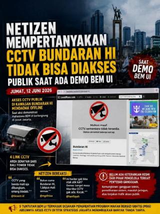 CCTV Bundaran HI Offline Saat Demo BEM UI, Publik Pertanyakan Penyebabnya