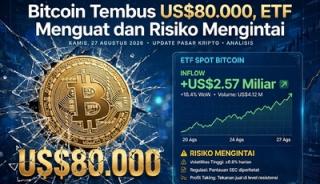 Bitcoin Tembus US$80.000, ETF Menguat dan Risiko Mengintai