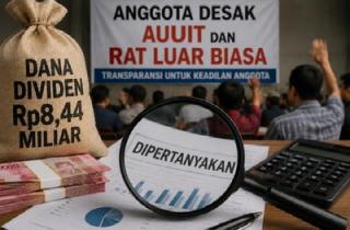 Dana Dividen Koperasi Rp8,44 Miliar Dipertanyakan, Anggota Desak Audit dan RAT Luar Biasa