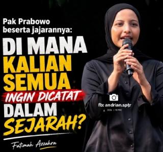 Orasi Fathimah Azzahra UI Soroti Pemerintahan, Tantang Prabowo: Ingin Dicatat di Sisi Rakyat atau Sebaliknya?