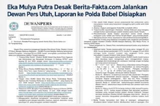 Eka Mulya Putra Desak Berita-Fakta.com Jalankan Putusan Dewan Pers Utuh, Laporan ke Polda Babel Disiapkan