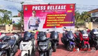 Video: Satreskrim Polres Bengkalis Pamer Hasil TP Penggelapan 22 Unit Kendaraan Bermotor
