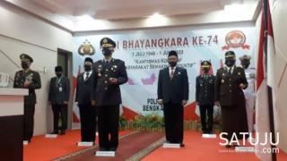 Polres Bengkalis Ikuti Upacara HUT Bhayangkara ke-74 Secara Virtual