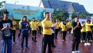 Hari Bhayangkara Polres Bengkalis, Olahraga Bersama Perkuat Sinergi TNI-Polri dan Pemda