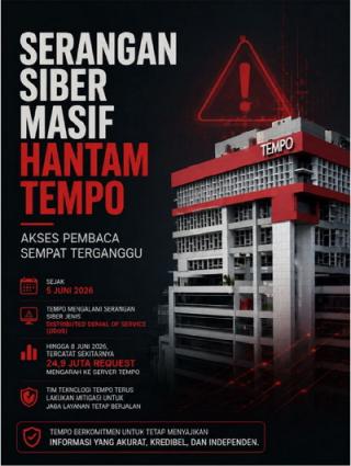 Tempo Digempur Serangan Siber DDoS, 24,9 Juta Request Hantam Server