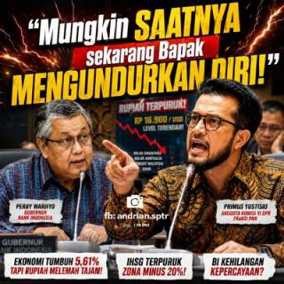 Primus Yustisio Desak Perry Warjiyo Mundur dari Jabatan Gubernur BI