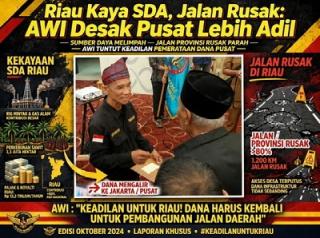 Riau Kaya SDA, Jalan Rusak: AWI Desak Pusat Lebih Adil