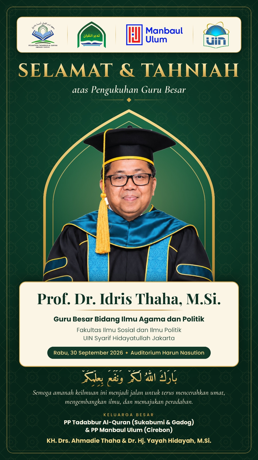 Prof. Dr. Idris Thaha, M. S.i